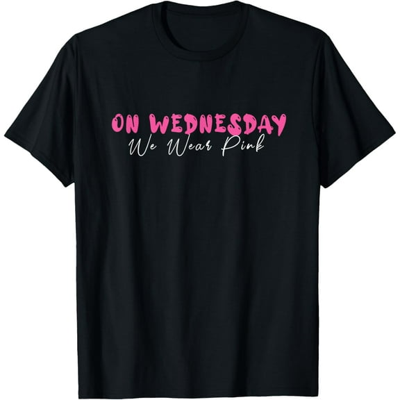 t-shirt Funny Halloween On Wednesday We Wear Pink Ghost mens,black,women,funny,journey,Crew Neck, Short Sleeve,printing
