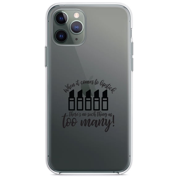 DistinctInk Clear Shockproof Hybrid Case for iPhone 13 PRO (6.1" Screen) - TPU Bumper Acrylic Back Tempered Glass Screen Protector - When It Comes to Lipstick, Never Too Many