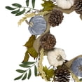 thumbnail image 3 of Northlight Pumpkins and Pinecones Artificial Burlap Fall Harvest Wreath - 24" - Beige and Green, 3 of 4