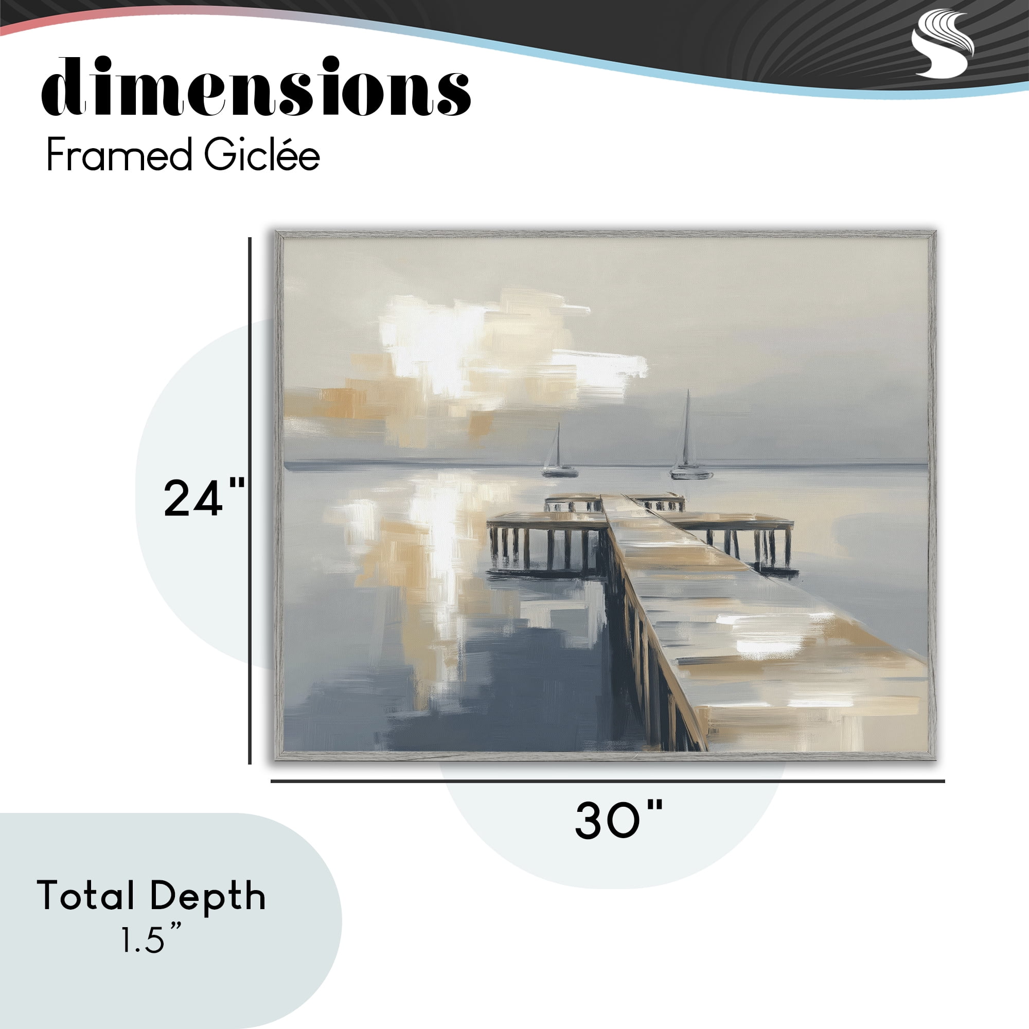 Stupell Industries Pier with Two Boats Seascape Gray Framed Giclee Art, design by Kim Curinga