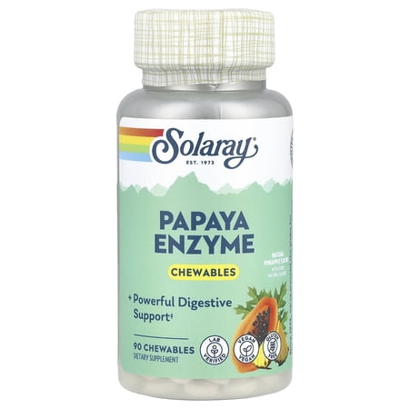 Solaray Papaya Enzyme  Natural Pineapple  90 Chewables