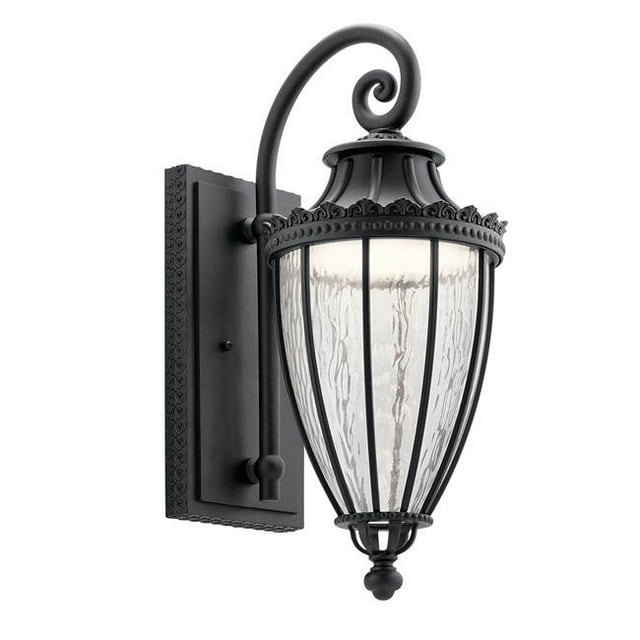 Kichler 49752BKTLED Wakefield 15W 1 LED Light Outdoor Wall Lantern, Textured Black