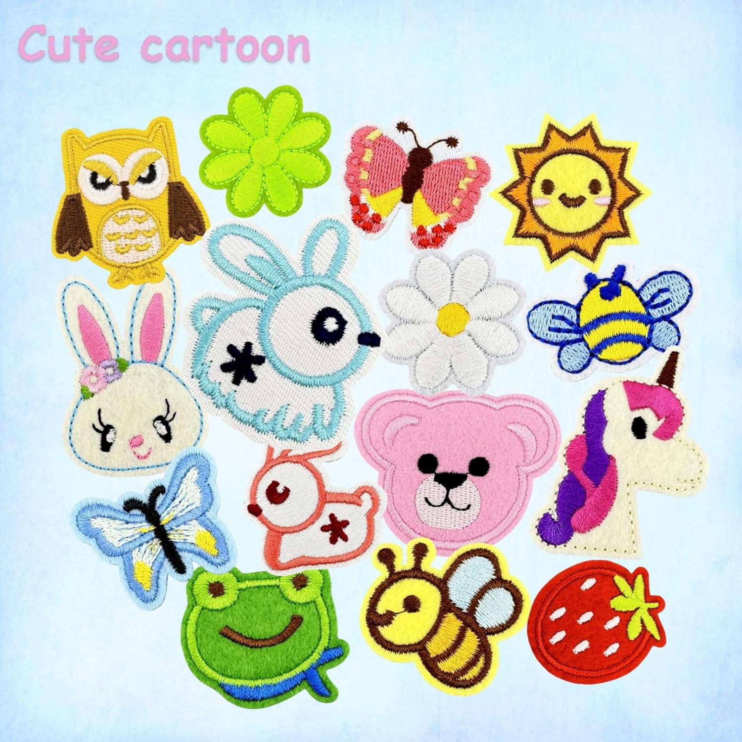 60PCS Iron on Embroidered Patches, Assorted Styles Sew on Applique Patches for Hats Jackets Clothes Backpacks, DIY Crafts Gift