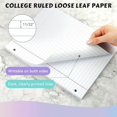 thumbnail image 3 of Loose Leaf Paper Wide Ruled Notebook Paper, 8" x 10.5" Lined Filler Paper for 3-Ring Binders, 3-Hole Punched Writing Paper-120 Sheets, White, 3 of 7