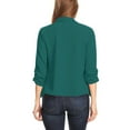 thumbnail image 3 of Women's Casual Office Wear Open Draped Front 3/4 Sleeves Basic Solid Blazer Jacket S-3XL, 3 of 3