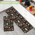 thumbnail image 6 of Farmhouse Coffee Kitchen Mats Set of 2 Non Slip Vintage Coffee Kitchen Rugs Home Decor Low-Profile Washable Floor Mat 17x47 Inch and 17x29 Inch, 6 of 6