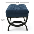 thumbnail image 4 of GDF Studio Jaymee Contemporary Tufted Ottoman Bench, Navy Blue Fabric and Dark Brown, 4 of 8