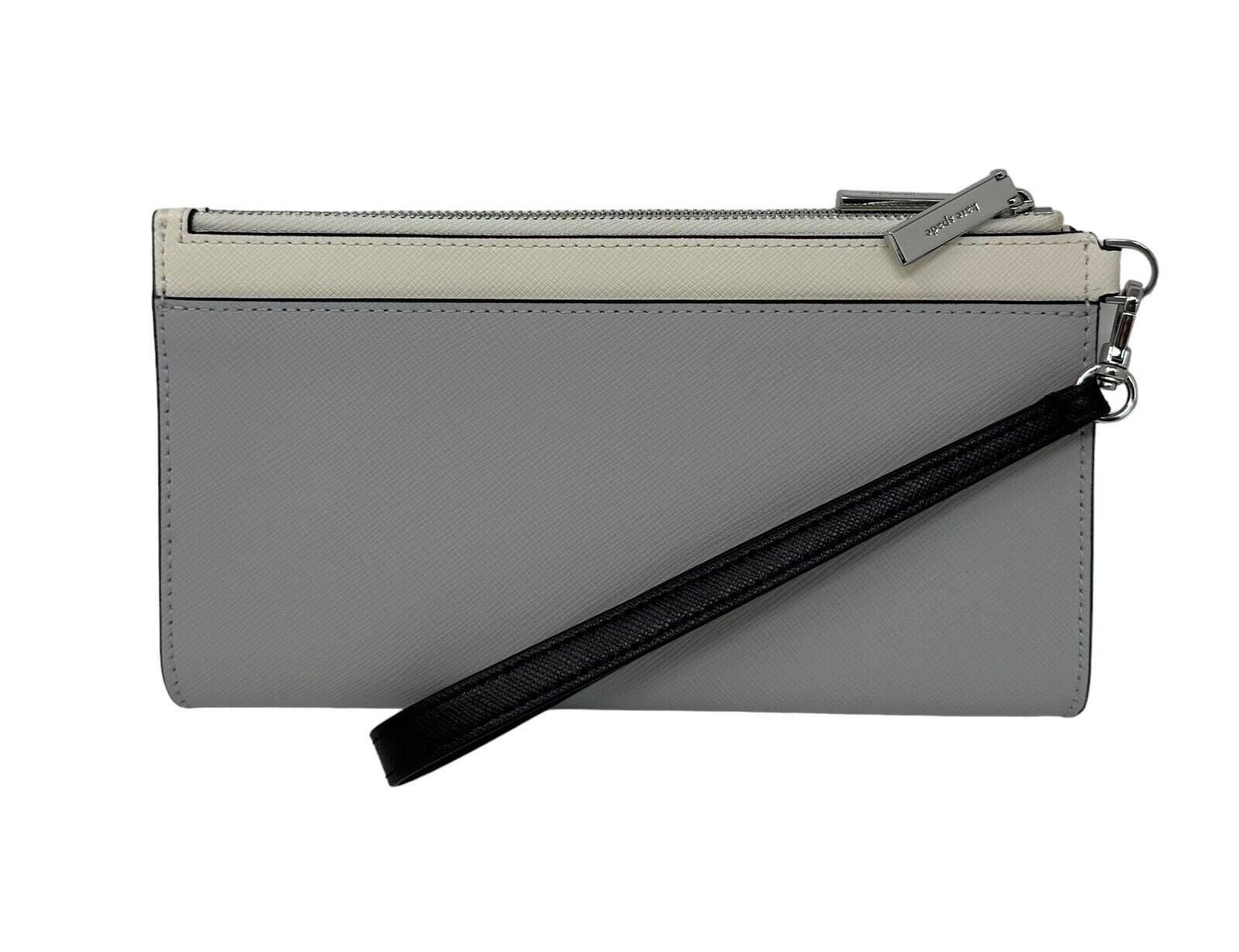 Kate Spade Madison Double Zip Saffiano Leather Wristlet Platinum Grey KC507 $169