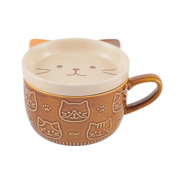 Taza de café de cerámica Macarena Taza de Arte Latte tapa té gatito 3D