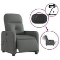 thumbnail image 3 of vidaXL Fauteuil Inclinable de Massage Électrique en Tissu Gris Foncé, 3 of 5