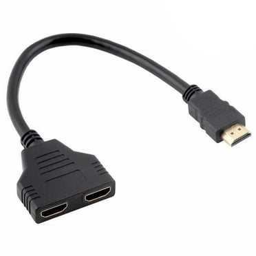 Video Splitter 1 to 2 Amplifier Adapter Cable Phones Monitor Dispenser Dual Headphones