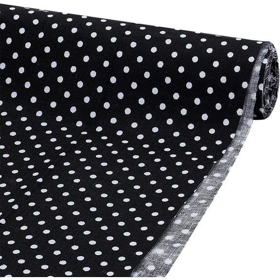 Black Mini Polka Dot Fat Quarters Quilting Fabric Bundles 40x62 Inch Cotton Patchwork Fabric Sewing Craft for Handmade Craft Making Supplies Clothing Accessories