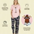 thumbnail image 5 of Lazy One Women's Pajama Set, Short Sleeves with Cute Prints, Relaxed Fit, Don't Do Mornings, 5 of 7