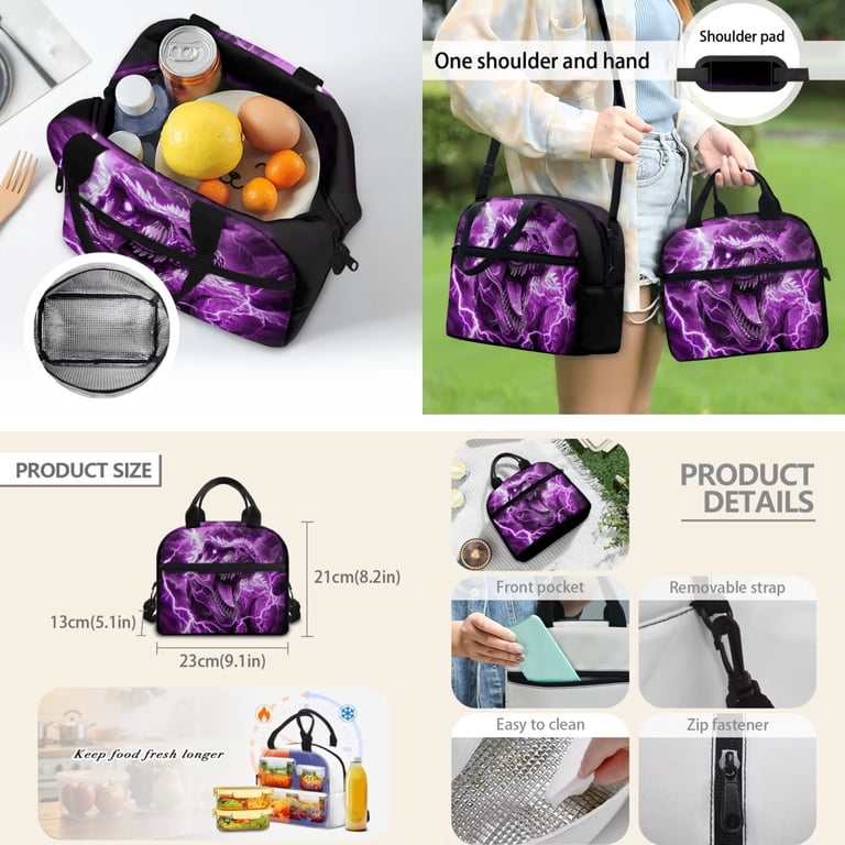 Jeiento 17 Inch 4 Piece Backpack and Lunch Box Set Purple 
