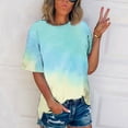 thumbnail image 2 of Timegard Plus Size Tops for Women Tie Dye Drop Shoulder Cute Comfy Blouse Casual Short Sleeve Tee Shirts, 2 of 4