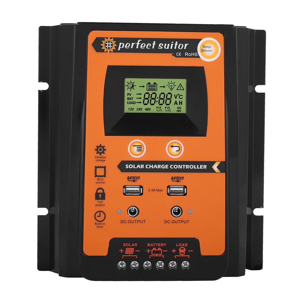 Spptty 12v 24v 30a50a Mppt Solar Charge Controller Solar Panel Battery Regulator Dual Usb Lcd Display Mppt Solar Charge Controller Solar Charge Controller Walmart Canada