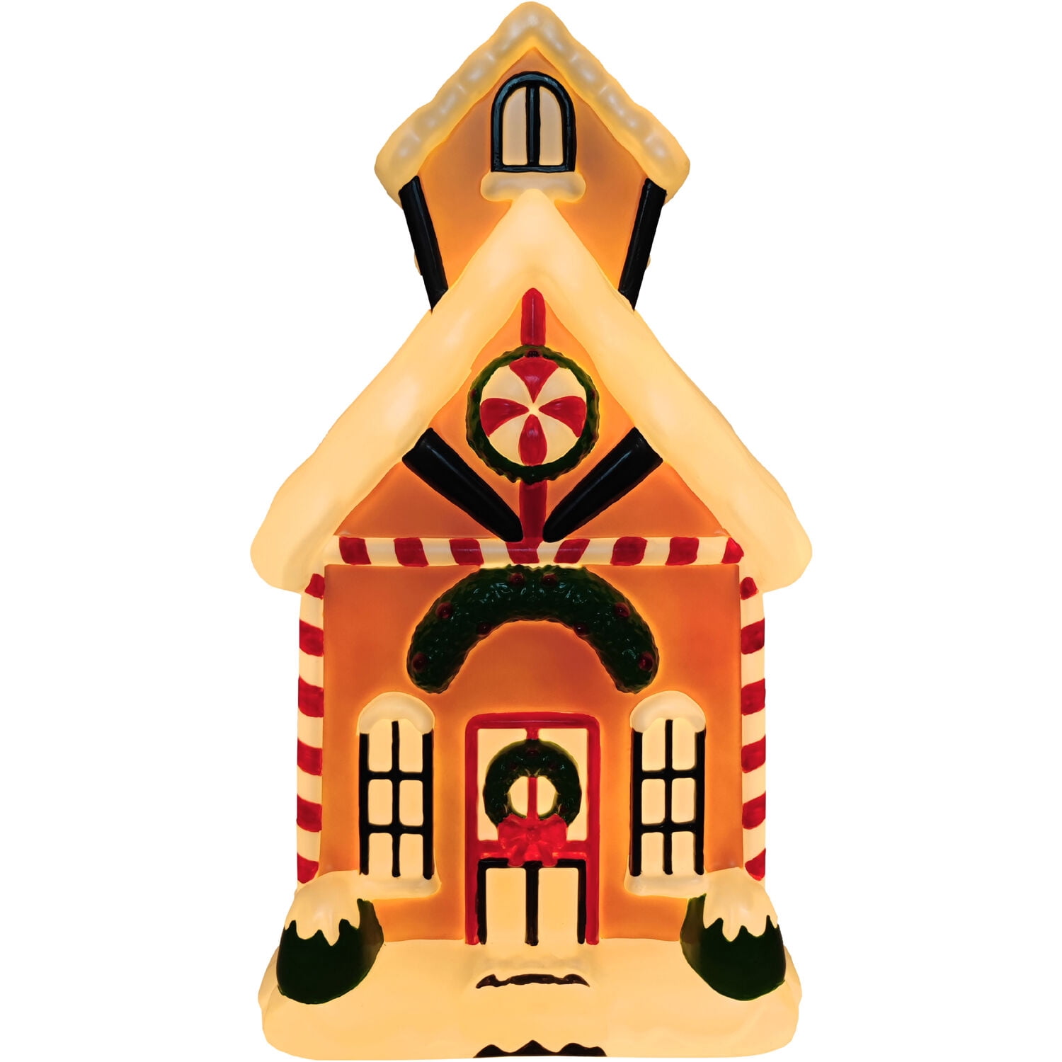Fraser Hill Farm 32 in Lighted Blow Mold Gingerbread House Holiday Decoration, FFBM-1GNB-MLT
