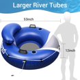 thumbnail image 2 of Blue and GreyRiver Tubes for Floating Heavy Duty, Pool Float Adult, 53" Inflatable Float Tube for Beach Lake Rafting, River Floats with Mesh Bottom, 2 of 6