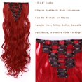 thumbnail image 4 of My-Lady 17-24Inch 8Pcs/set 18Clips in Long Wavy Synthetic Hair Extension Fiber Thick Double Weft Hair Hairpieces for Women Full Head Highlights Brown Black, 4 of 8