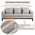 thumbnail image 5 of 80.5" Linen Fabric Sofa Couch for Living Room,3-Seat Contemporary Upholstered Track Arm Sofa Couch with Wood Legs and Throw Pillow,Apartment,Office,Grey, 5 of 8