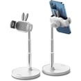 thumbnail image 1 of Hermoso soporte para teléfono de escritorio, conejo ajustable, rotación de 360°, compatible con teléfonos inteligentes de 4 a 7 pulgadas (blanco), 1 of 5
