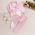 thumbnail image 2 of HFHAPW Girls Pajamas Silk Satin Pajama Set Long Pjs Button Down Sleepwear Soft Lightweight 2Pcs Nightwear for Kids,18-24 M, 2 of 9