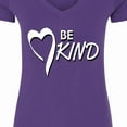 thumbnail image 4 of Inktastic Be Kind with Heart Ribbon in White Text Women's V-Neck T-Shirt, 4 of 5