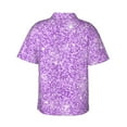 thumbnail image 3 of Haiem Lilac Glittering Printed Hawaiian Shirt for Men - Men’s Casual Beach Summer Shirts - Stretch Fabric with Modern Fit-Small, 3 of 9