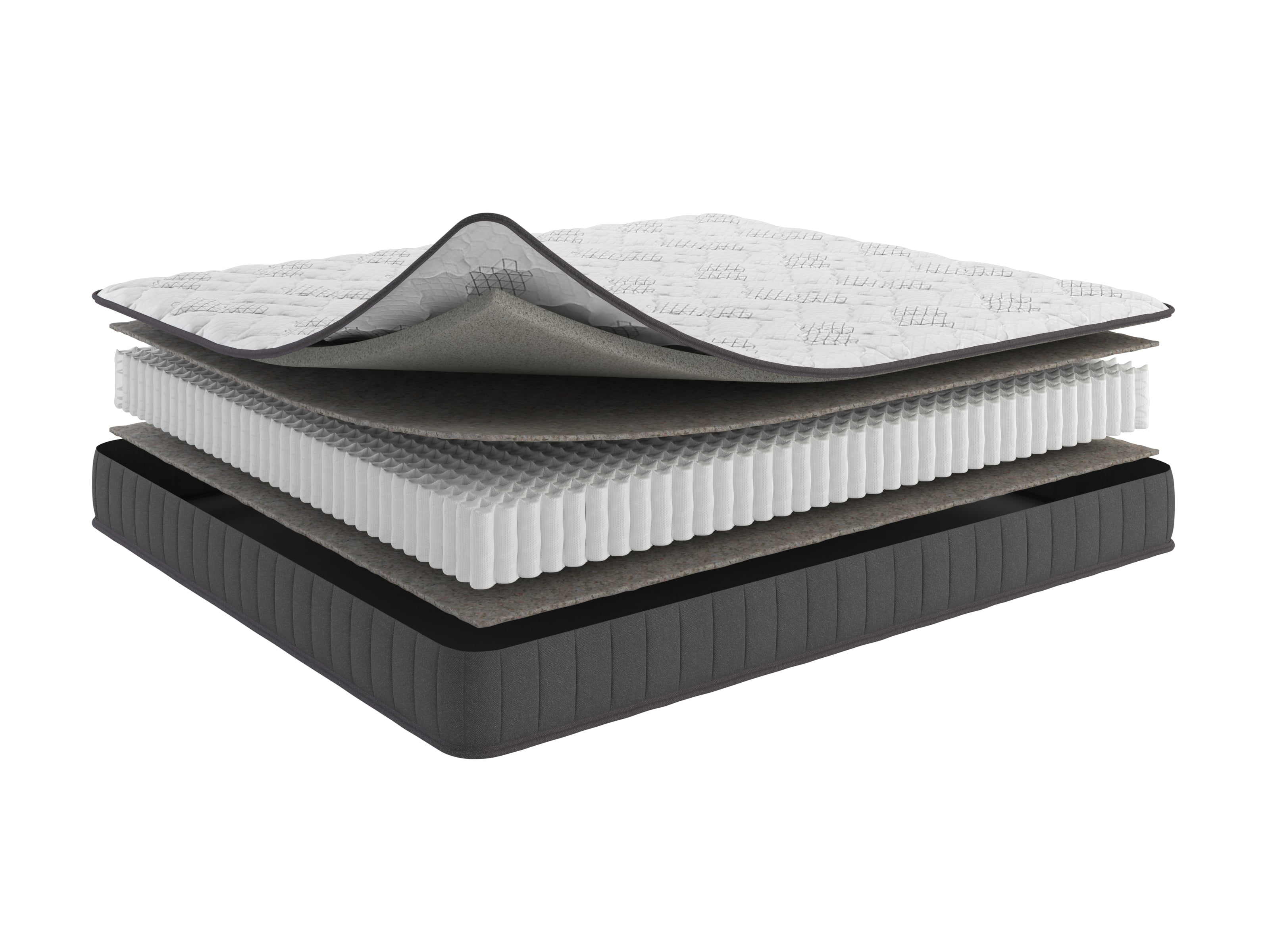 Ottomanson Edge to Edge 9" Pocket Coils Firm Tight Top Hybrid Mattress in a Box, King
