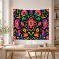 thumbnail image 5 of Pink Flower in a Mirrored Garden of Colorful Vines, Playful Folk Art for Botanical Fans, Floral Wall Art, Housewarming Gift, Tapestry Wall Hanging for Bedroom and Living Room, 5 of 7