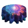 thumbnail image 4 of Colorful Tie Dye Burst Flower Pattern Round Tablecloth 60"x60",Wrinkle Wipeable Table Cloth for Kitchen Dining Room Picnic Patio Party, 4 of 6
