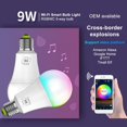 thumbnail image 4 of Ampoule WiFi Intelligente Supporte AlexaGoogle RGBWW Ampoule Intelligente Contrôle Vocal Ampoule LED Vibrato Changeant de Couleur 9W Ampoule Multicolore, 4 of 5