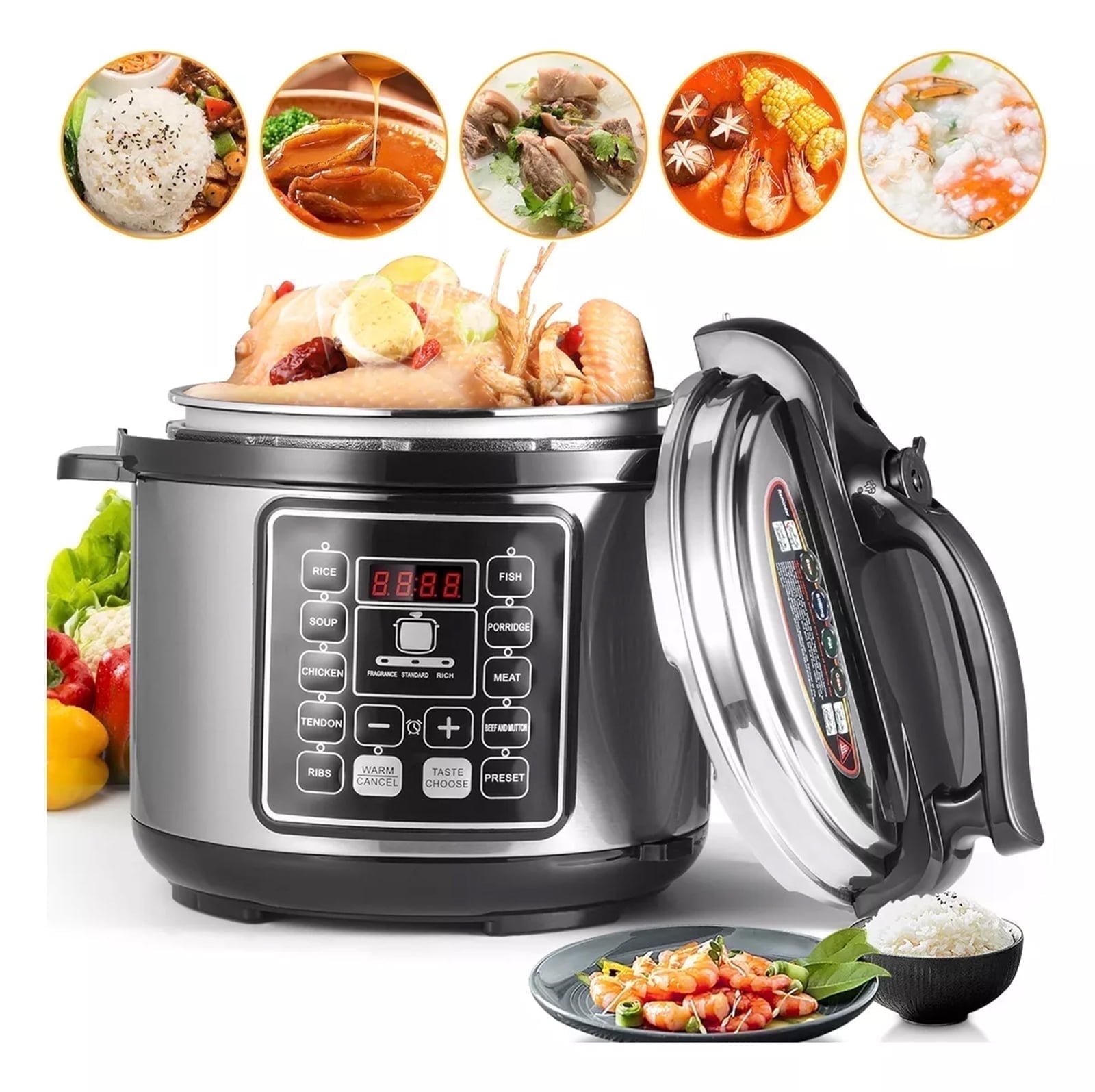MegaChef, Electric Pressure Cooker, 6 Quart, Digital Stainless