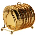 thumbnail image 3 of Juego De Posavasos Retro De 7 Uds Para Taza De Café, Juego De Posavasos De Metal Con Aislamiento Térmico, Juego De Posavasos Con Soporte Para Mesa De Comedor, Sala De Estar, Cafetería Guardurnaity HA026582-02, 3 of 7