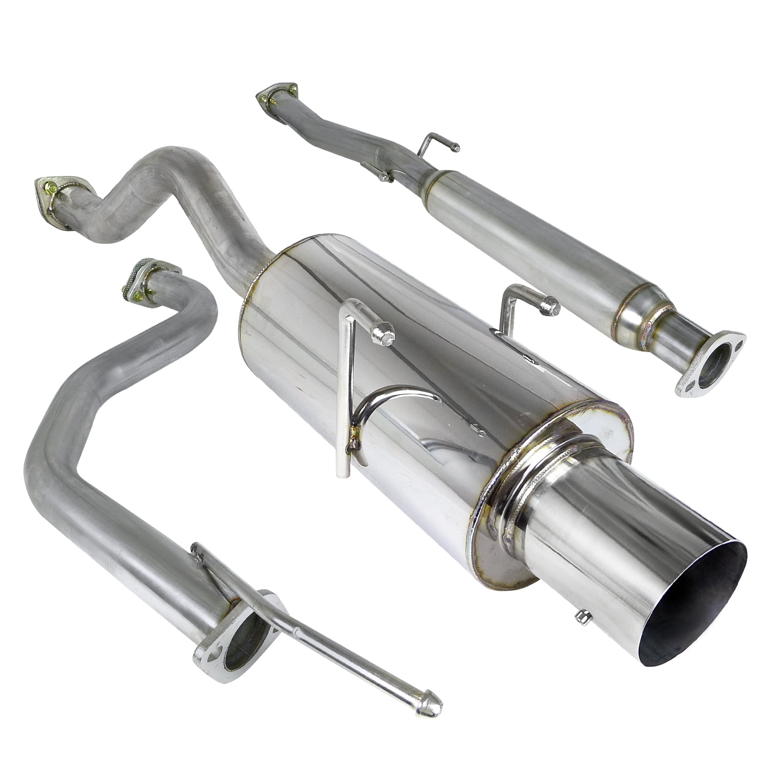 BLACK Rxmotor 2.5 to 3 Piping Catback Exhaust System with 4.5 N1 Burn Tip For Acura Integra Ls Rs Gs