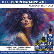 Difeel Biotin Premium Hair Oil 2.5 oz, Pro-Growth Strengthening Formula for Shine and Thickness