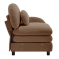 thumbnail image 4 of AUU 1-Seat Curved Teddy Sofa, RSF Model with Pillow, Teddy Fabric Upholstered Couch for Living Room, 4 of 7
