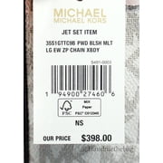 Michael Kors Adult Saffiano Leather Chain Zip Crossbody Handbag, Vanilla/Powder Blush