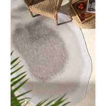 Livabliss Outdoor Rugs, 5x7 Miami Beach Traditional Tan Specialty Area Rug for Patio, Porch, Deck, Backyard, Waterproof Indoor Outdoor Carpet (5'3" x 7')