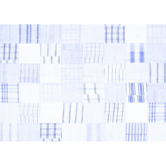 Ahgly Company Indoor Rectangle Solid Blue Modern Area Rugs, 5' x 8'
