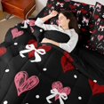 thumbnail image 4 of Castle Fairy Love Heart Twin Bedding Sets,Valentine's Day Bow Bedding Comforter Set, 4 of 8