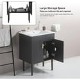 thumbnail image 2 of Bathroom Vanity with Top and Sink, Modern Single Vanity with 2 Soft-Close Doors and Metal Handles, Solid Wood Bathroom with Cabinet White Ceramic Basin, 2 of 8