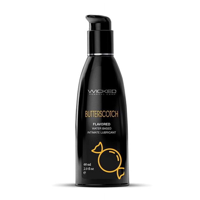 Wicked Aqua Water Based Personal Lubricant, Butterscotch Flavored Lube, 2 oz