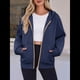thumbnail image 5 of Sudadera con Capucha para Mujer, Sudadera con Cremallera, Moda de Otoño, Chaquetas de Larga, Ropa de Invierno, Conjuntos Marina XL, 5 of 8