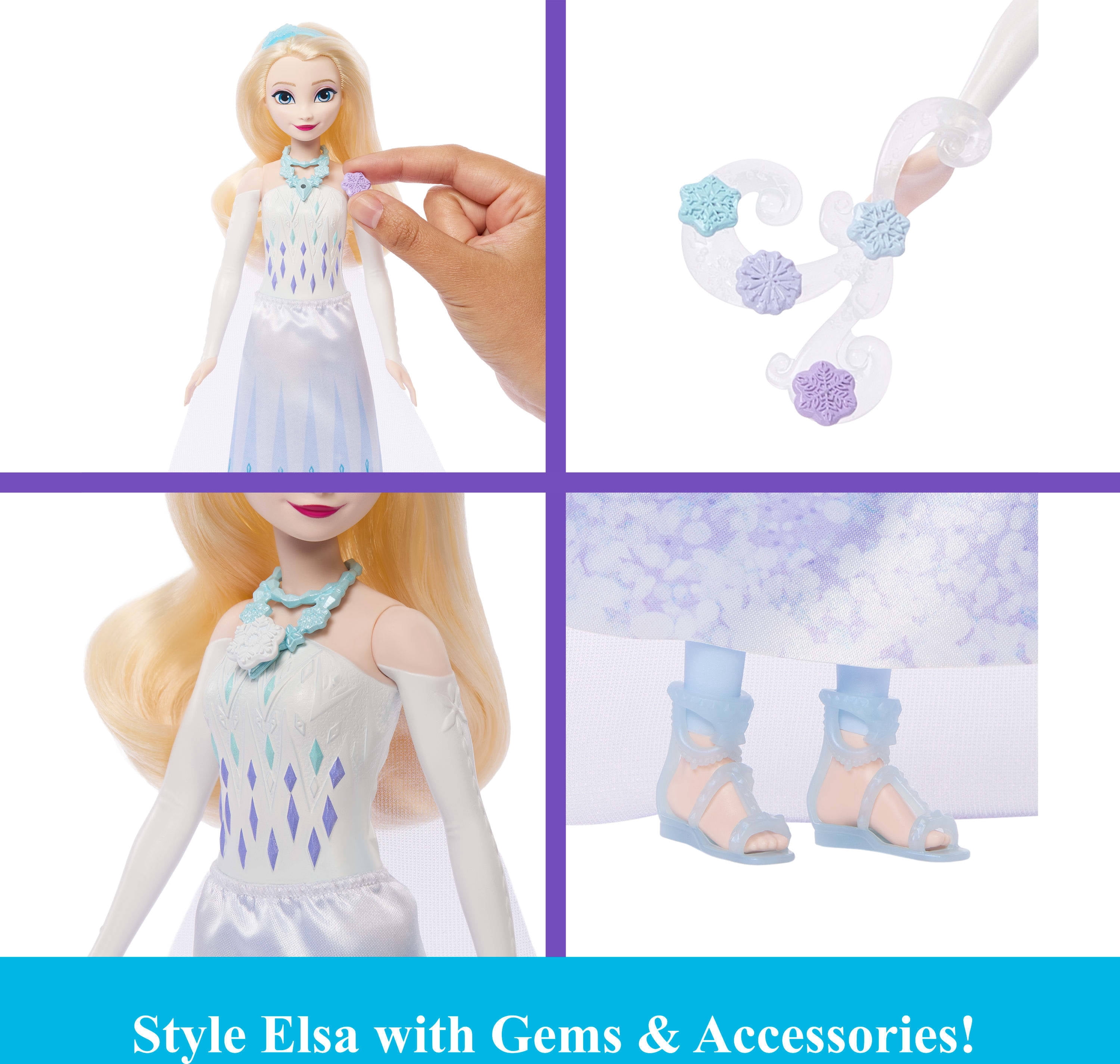 Disney Frozen Jewel Reveal Elsa Fashion Doll with 8 Surprises Including Gem Box & Accessories