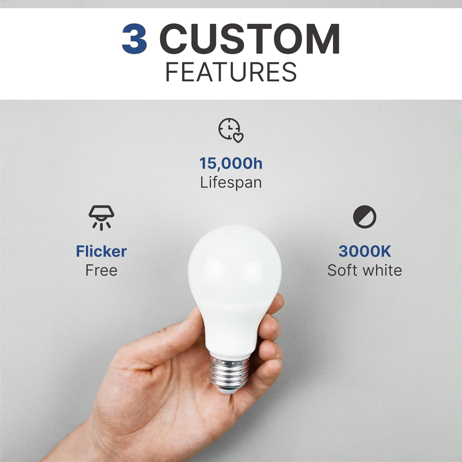Xtricity A19 LED Light Bulb, 9W (60W Eqv), E26 Base, 5000K, Non-Dimmable, UL Listed (4 Pack)