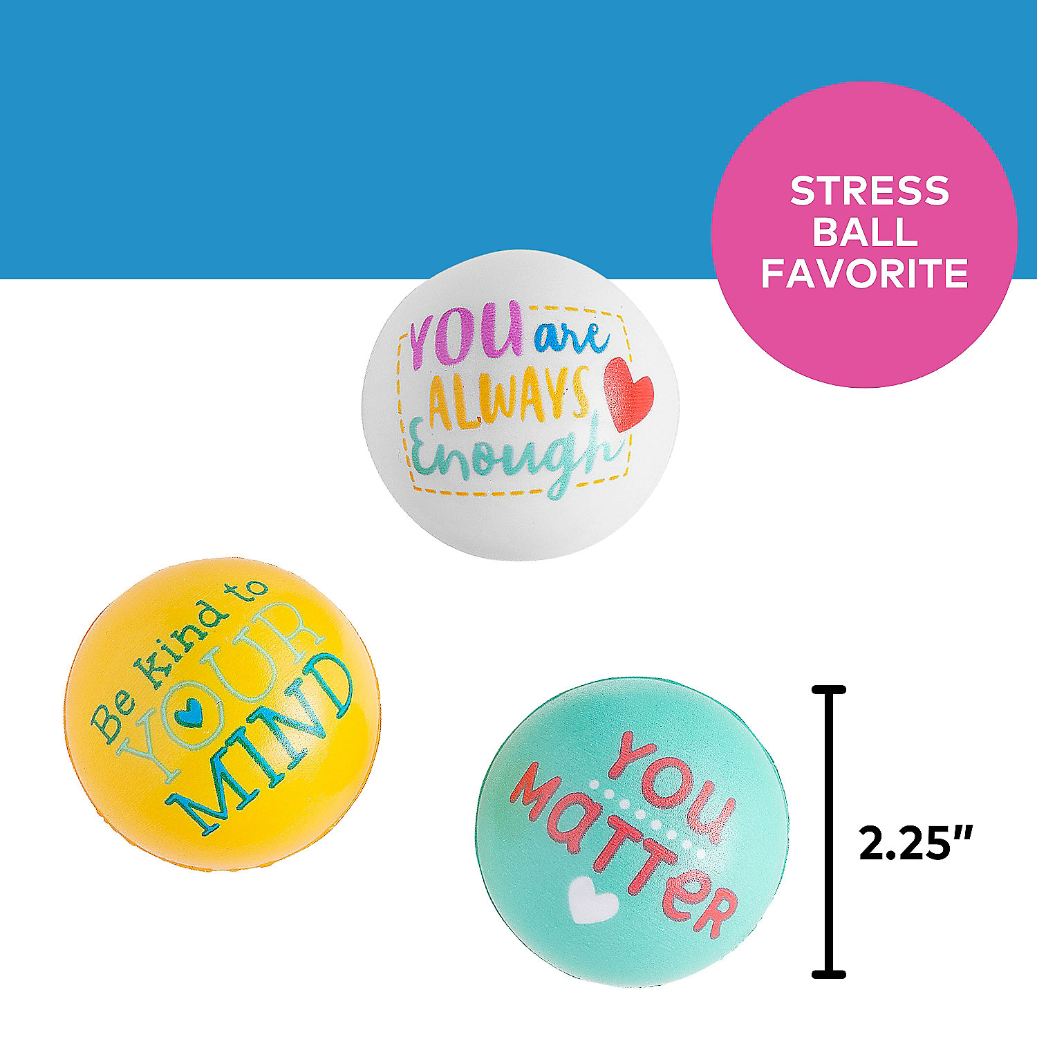Your Mental Health Matters Stress Balls, Toys, Awareness, 12 Pieces