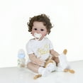 thumbnail image 3 of Realistic Reborn Baby Boy Doll -schoolchildren Boy 22 inch Doll Brown Rooted Hair/Brown Eyes/Sweet face/Light Skin Tone with Soft Blanket-My Deer, 3 of 16