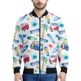 thumbnail image 5 of Chaqueta con cremallera con estampado de olas del océano vintage para hombre, chaqueta holgada informal de manga larga con estampado 3D de autobús de la paz y plumas, abrigo de calle, 5 of 5