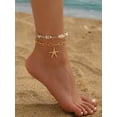 thumbnail image 4 of NICKSUN Gold Ankle Bracelets for Women Waterproof Starfish Shell Charm Anklets Trendy Summer Beach Jewelry, 4 of 7